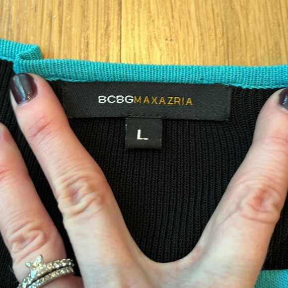 BCBGMaxAzria Cardigan Twee Black Blue Size Large - Picture 6 of 7